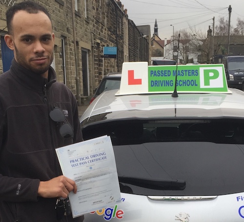 Congratulations on a driving test pass for Lawrence Edwards of Baildon