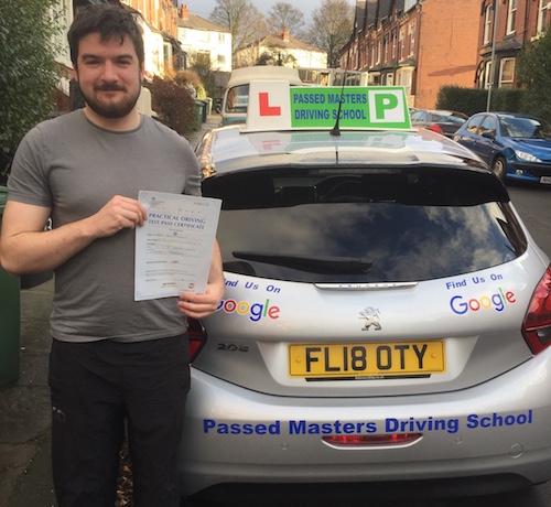 Congratulations on a practical test pass for Keiran O’Malley of Guiseley
