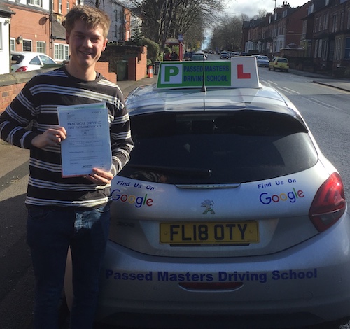 Congratulations on a practical driving test pass for Jack Wren of Guiseley