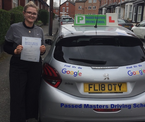Congratulations on a practical driving test for Amelia Browne of Guiseley