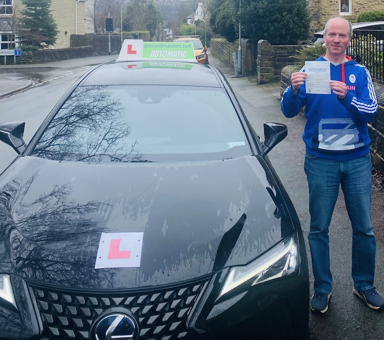 Brian D’arcy of Baildon passed his practical driving test with Passed Masters Driving School