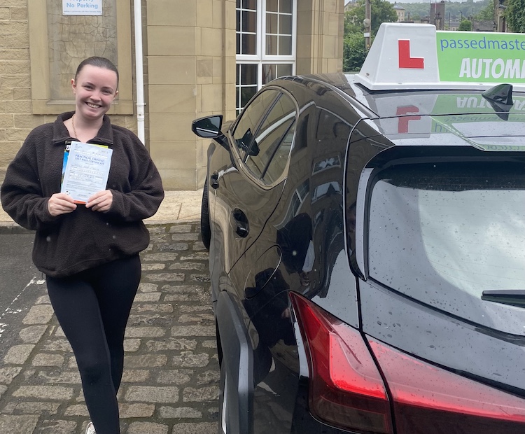 Kelsie Smith of Baildon passed her practical driving test with Passed Masters Driving School