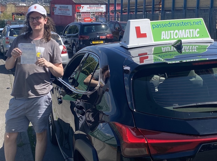 Nathan Jones of Baildon passed his practical driving test with Passed Masters Driving School