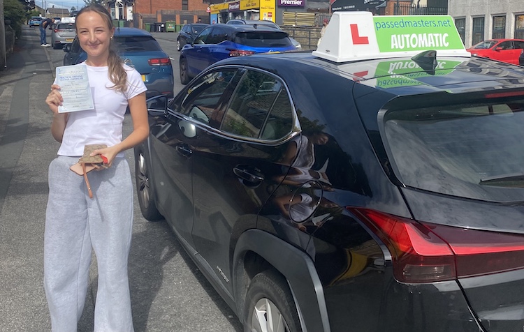 Victoria Zych of Baildon passed her practical driving test with Passed Masters Driving School